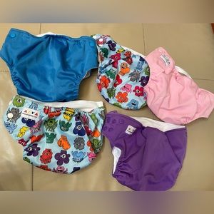 Alva Baby Snap Pocket Adjustable Diaper Covers, Lot of 5